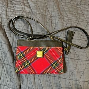 Dooney and Bourke Plaid flannel and leather crossbody bag